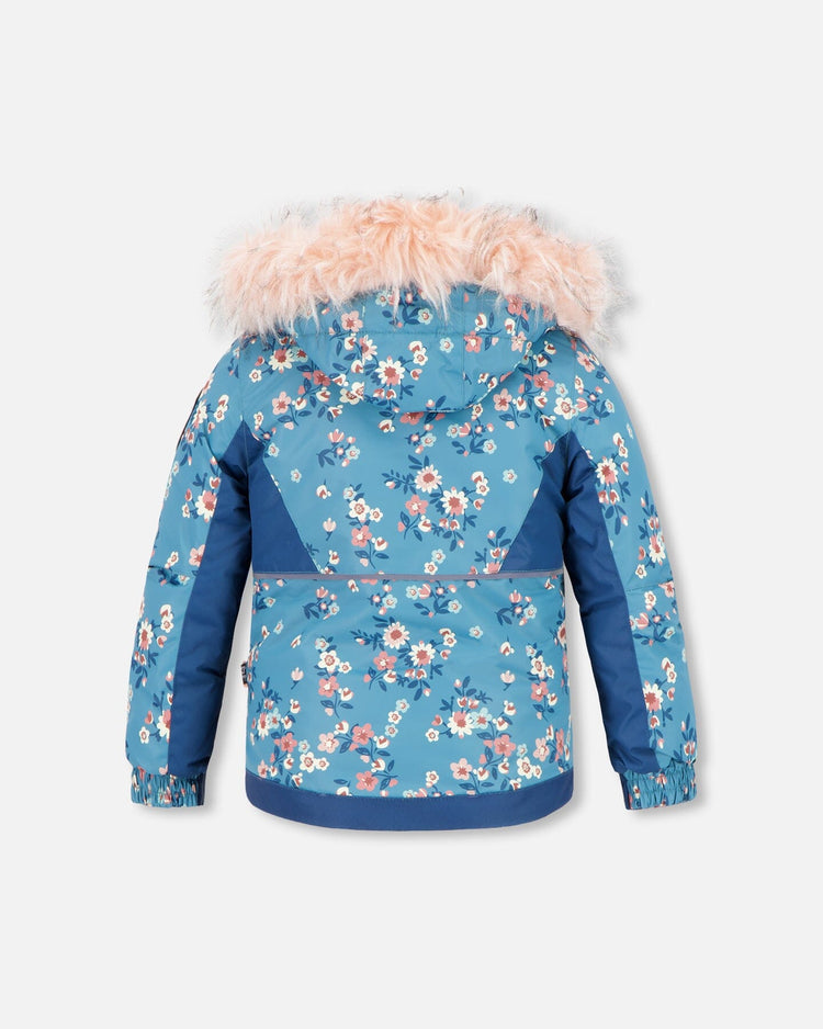 Two Piece Snowsuit Ancient Rose With Spring Flower Print