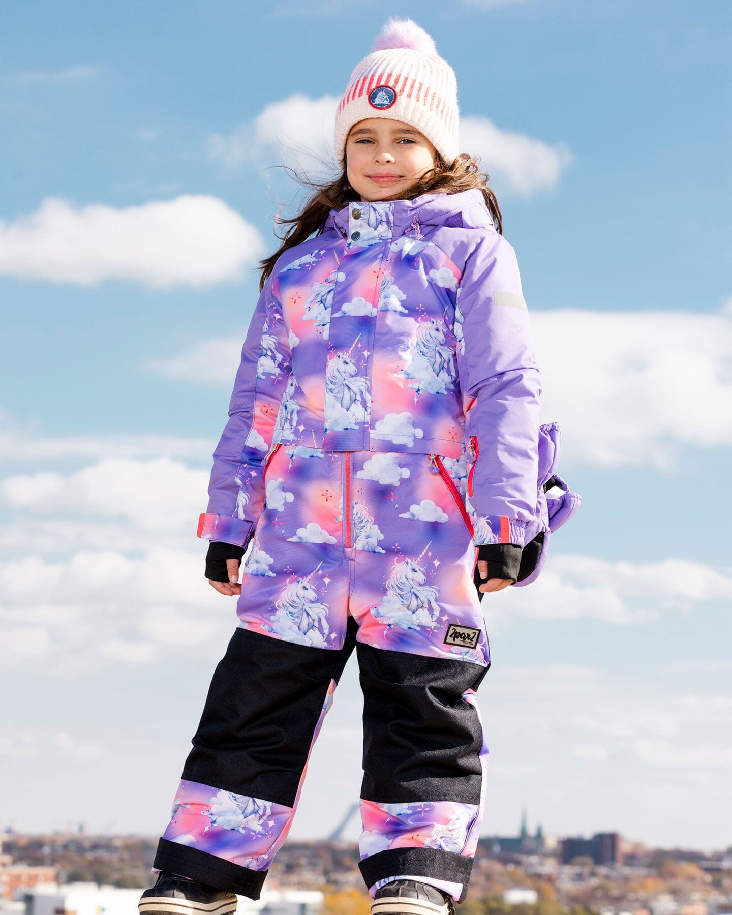 One Piece Lavender Snowsuit With Unicorns The Cloud Print