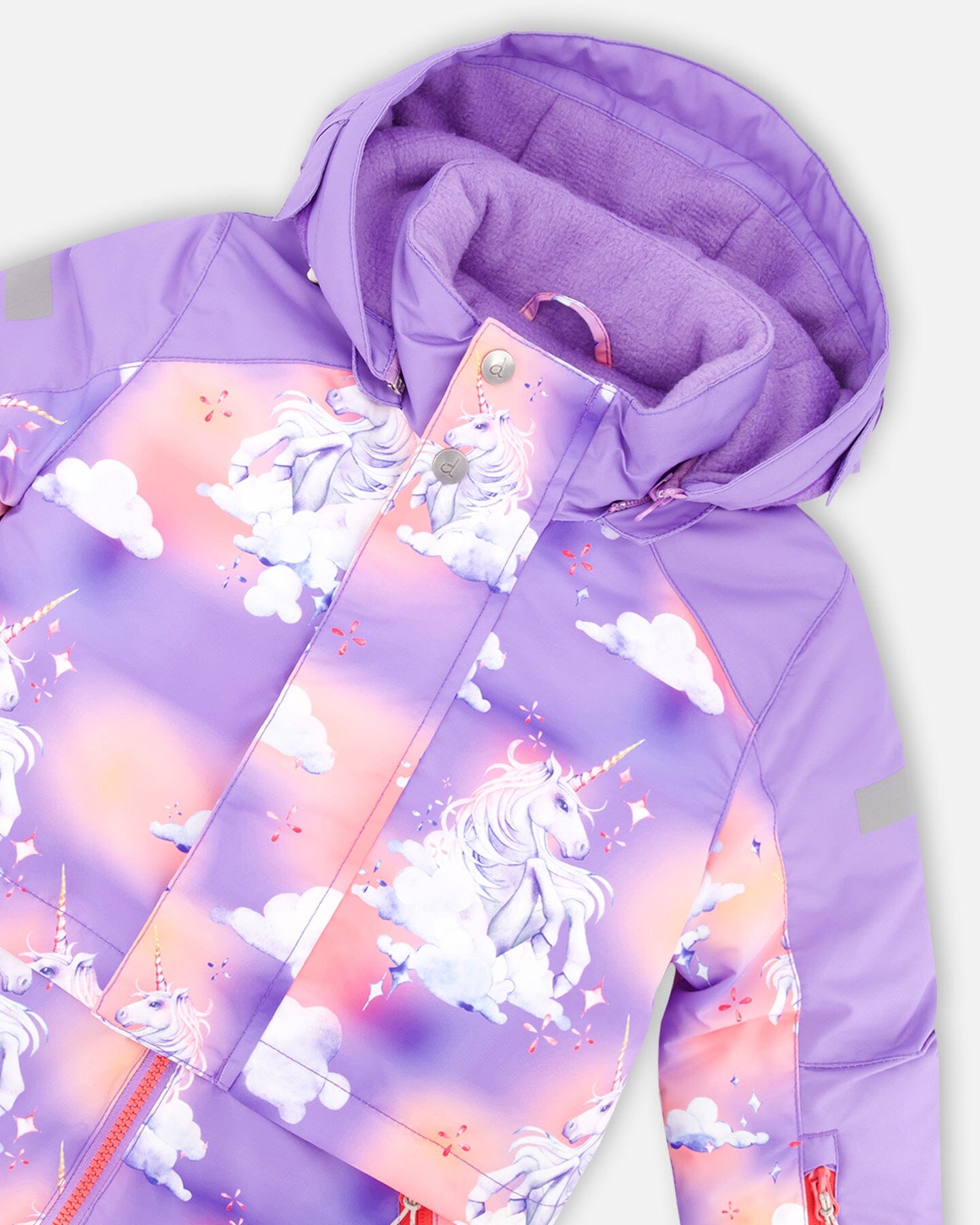 One Piece Lavender Snowsuit With Unicorns The Cloud Print