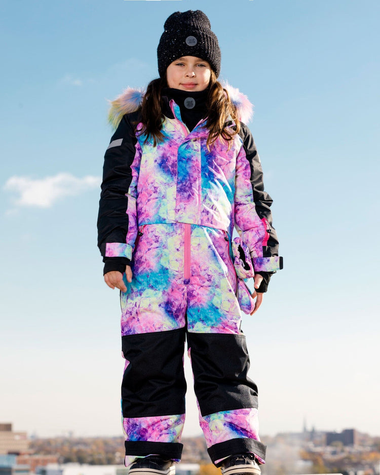 One Piece Snowsuit With Frosted Rainbow Print