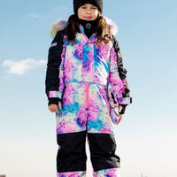 One Piece Snowsuit With Frosted Rainbow Print