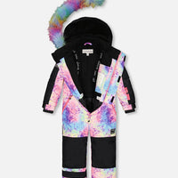 One Piece Snowsuit With Frosted Rainbow Print