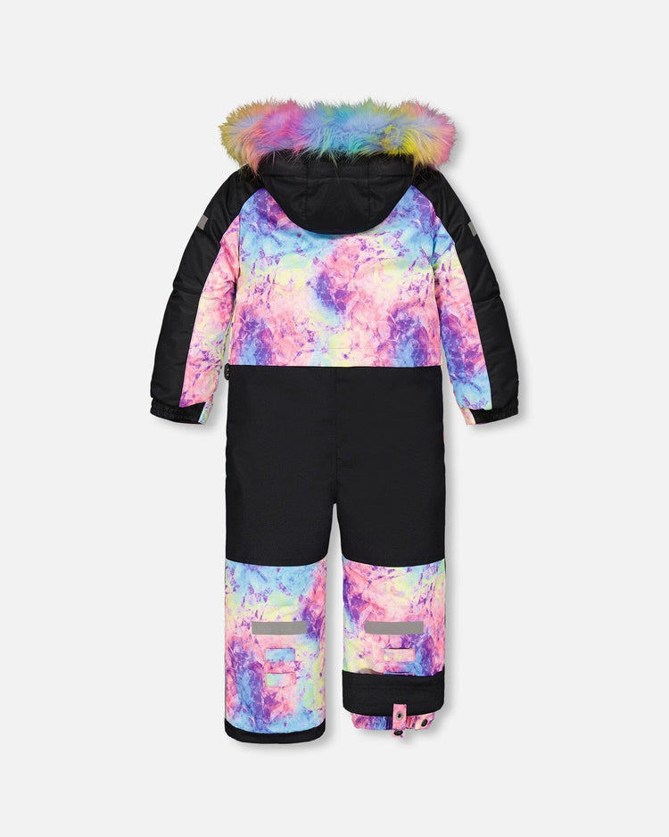 One Piece Snowsuit With Frosted Rainbow Print