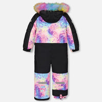 One Piece Snowsuit With Frosted Rainbow Print