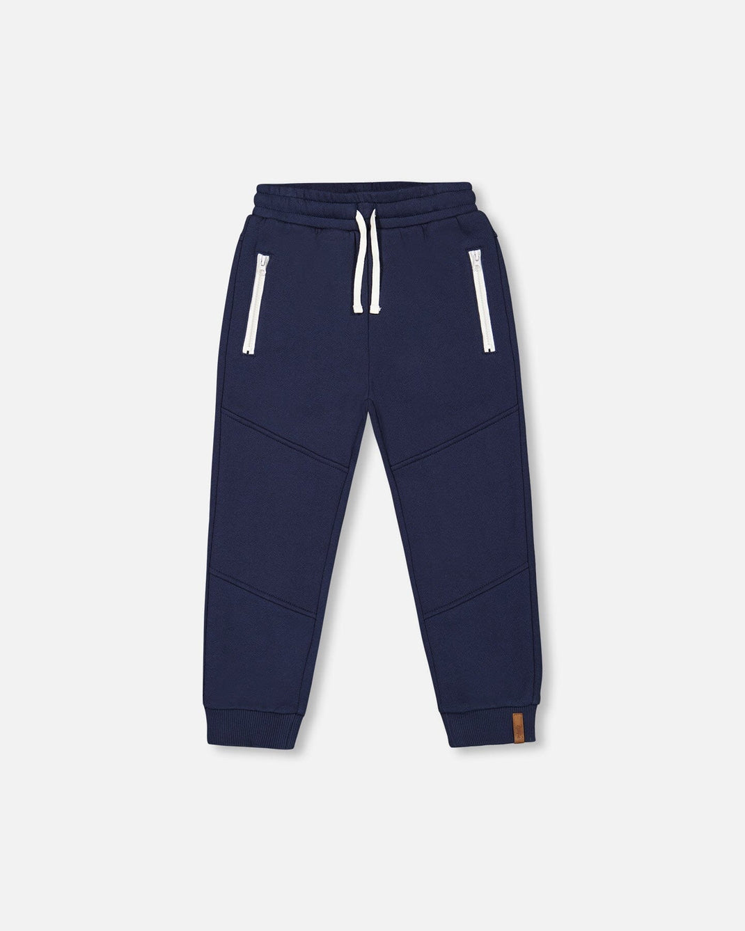 Fleece Sweatpants With Zipper Pockets Navy