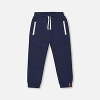 Fleece Sweatpants With Zipper Pockets Navy