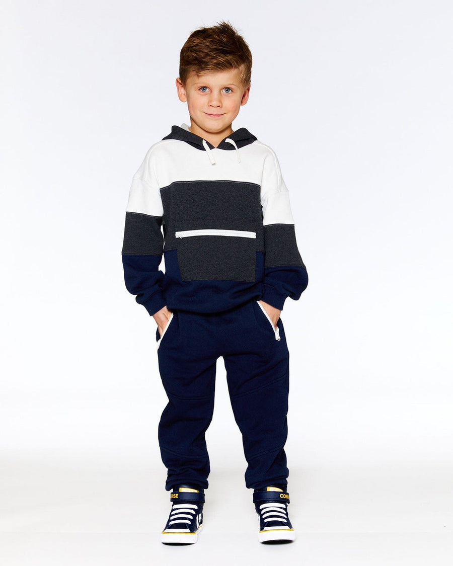 Fleece Sweatpants With Zipper Pockets Navy