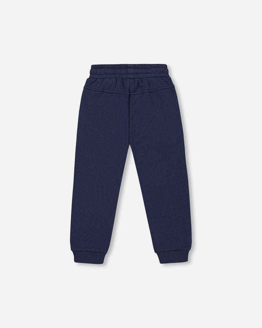 Fleece Sweatpants With Zipper Pockets Navy