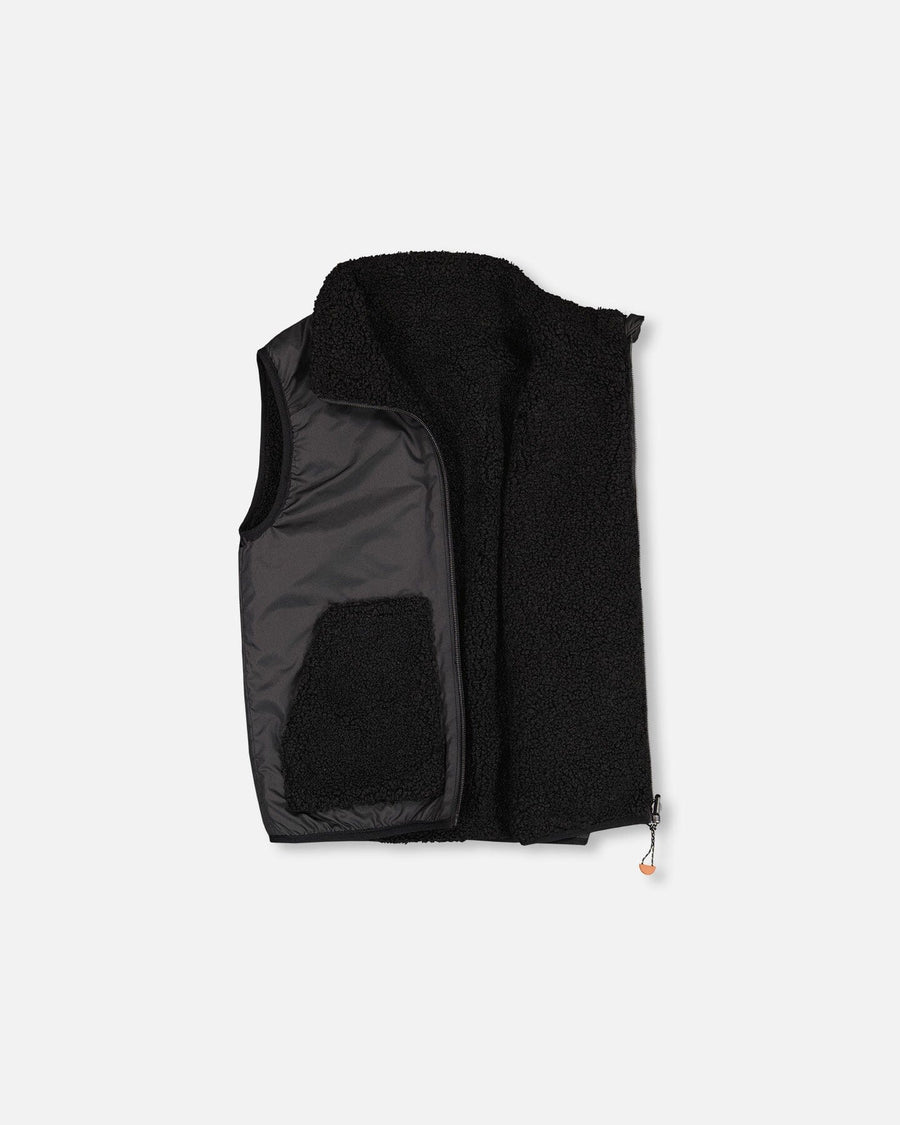 Reversible Sleeveless Jacket Black