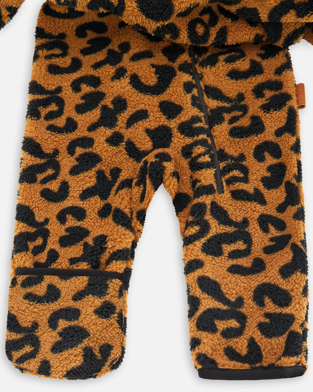 Baby Mid-Season Sherpa One Piece Caramel Leopard Print