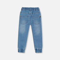 French Terry Denim Jogger Pants Light Blue