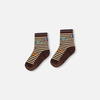 Socks Brown And Beige Stripe