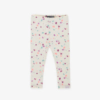 CREAM LONG LEGGING WITH A MULTICOLORED PATTERN IN JERSEY, BABY