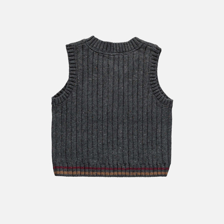 DARK GREY TWISTED KNIT VEST TOP, BABY