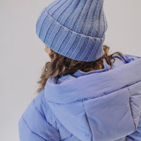 BLUE CASHMERE EFFECT KNITTED TOQUE, CHILD