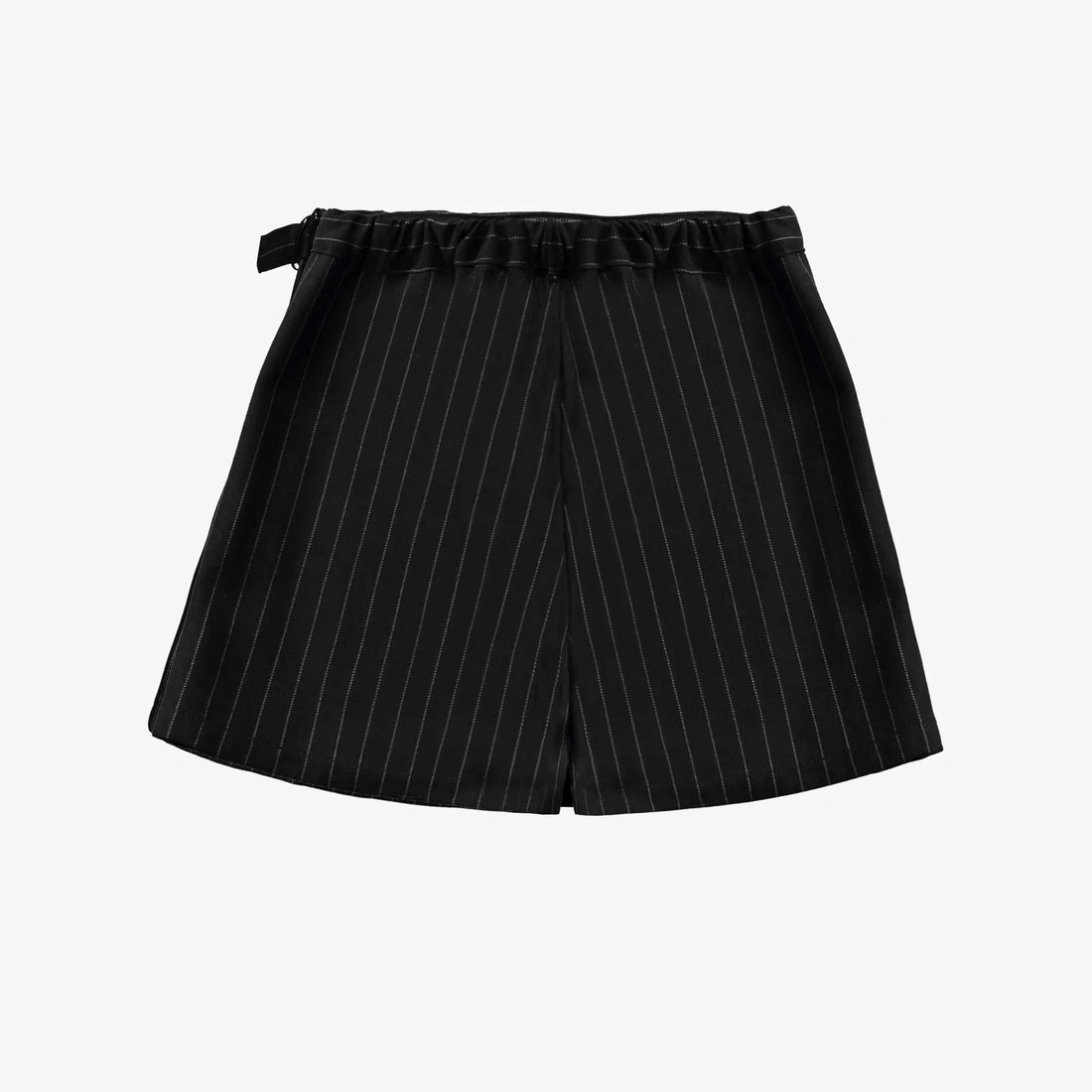 BLACK AND WHITE STRIPED SHORT SKORT IN COTTON GABARDINE, CHILD