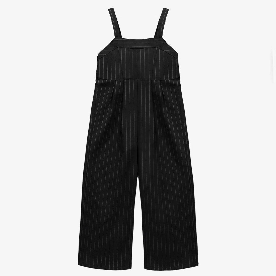 BLACK AND WHITE STRIPED JUMPSUIT IN COTTON GABARDINE, CHILD