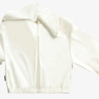 WHITE BLOUSE WITH JABOT COLLAR AND LONG SLEEVES IN MODAL SATIN EFFECT, CHILD