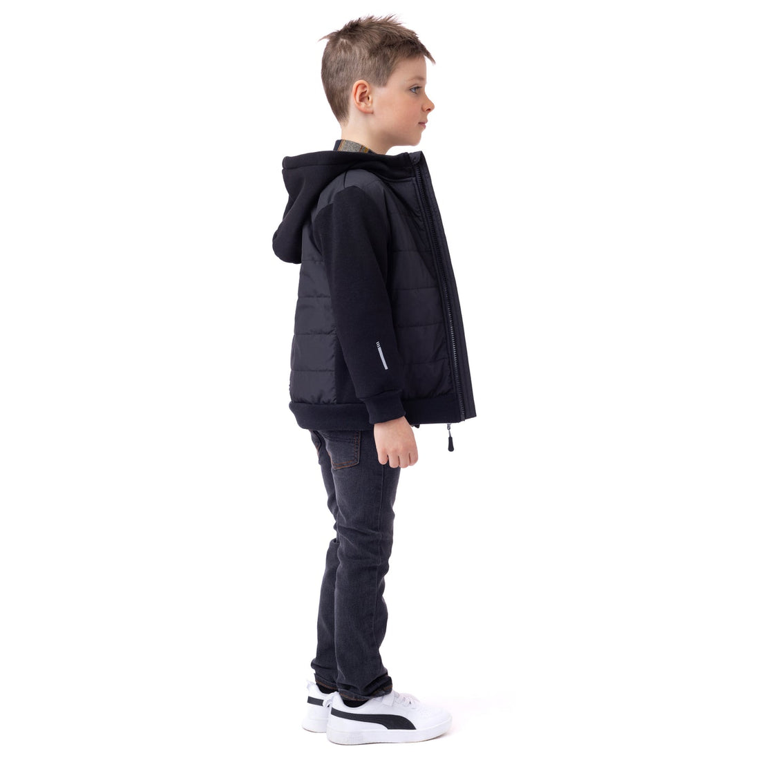 Quilted Hooded Jacket Boys Black