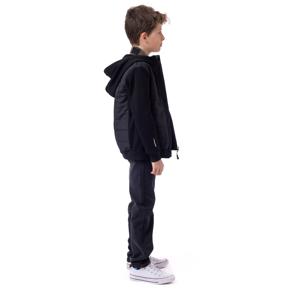 Quilted Hooded Jacket Boys Black