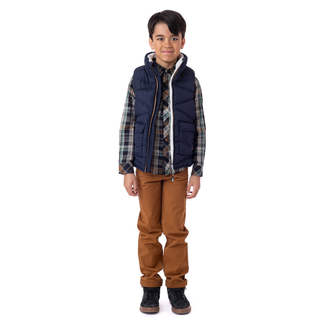 Sleeveless quilted jacket Boys Navy