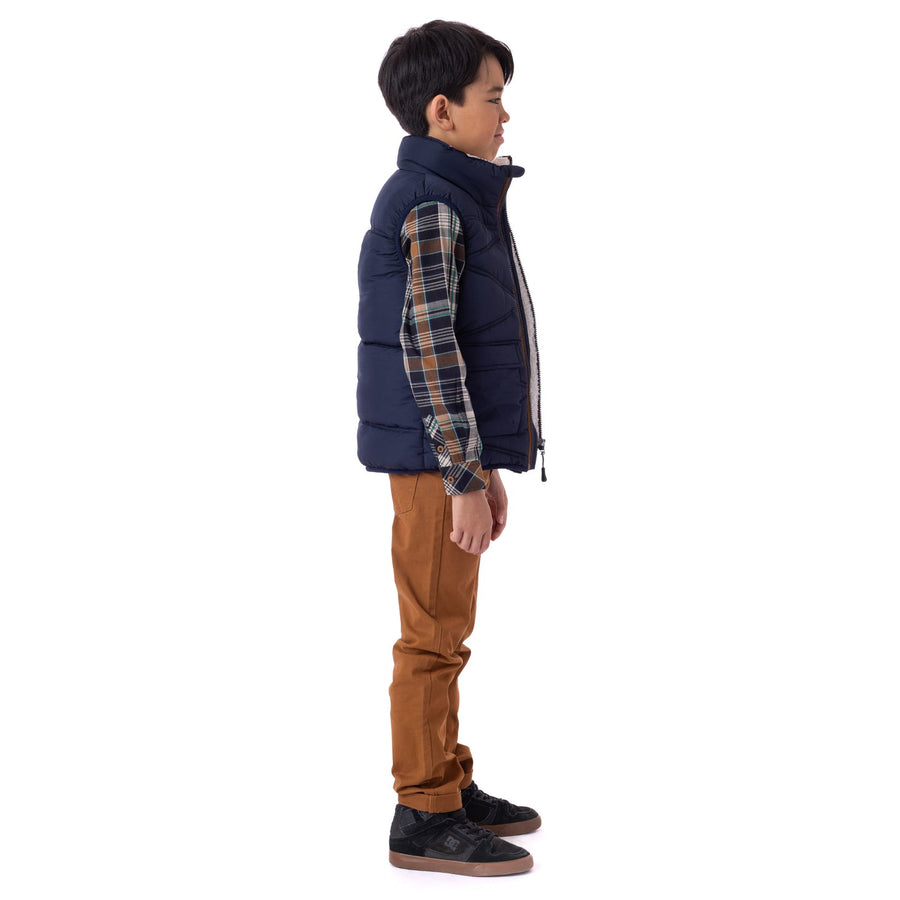 Sleeveless quilted jacket Boys Navy