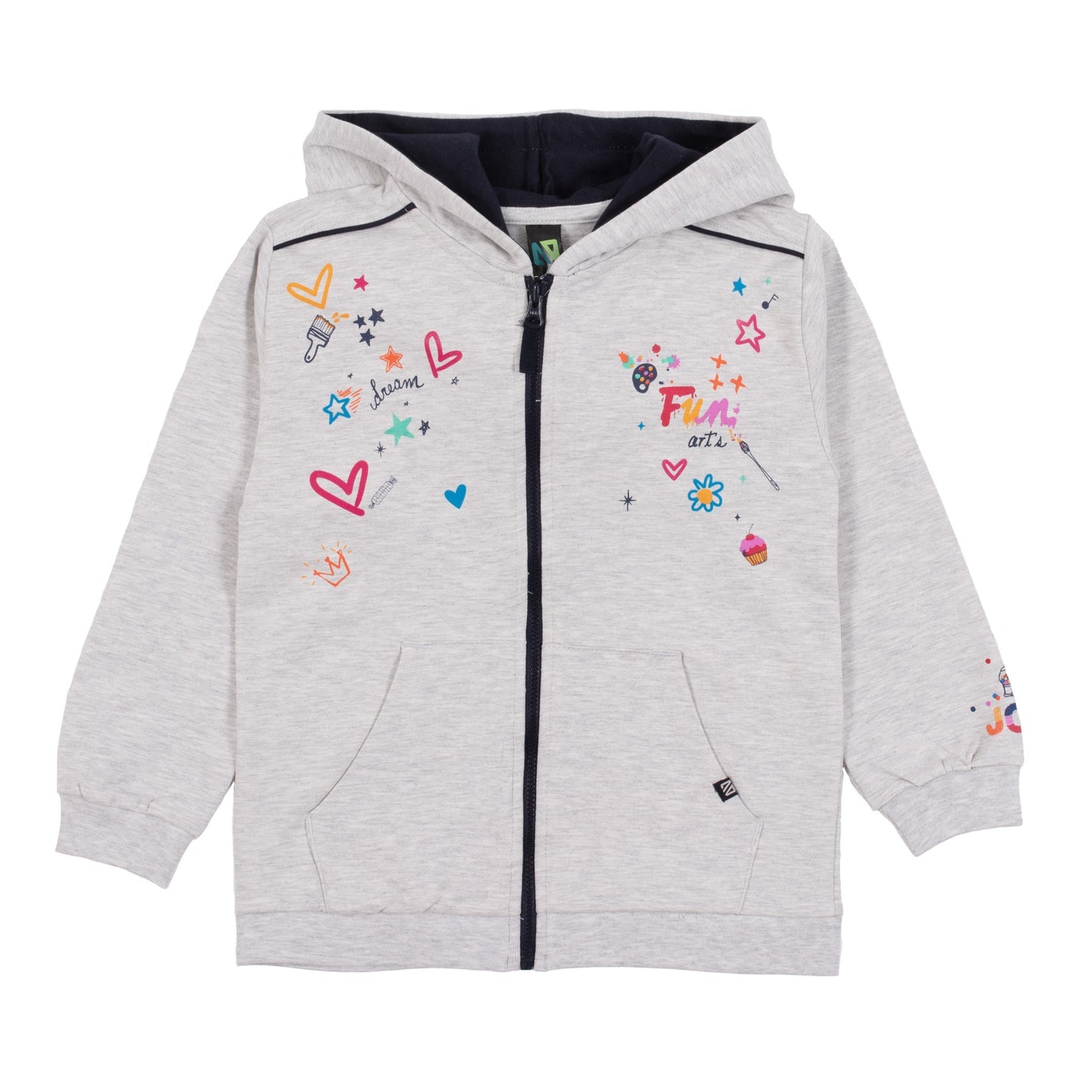 Girls Hooded Jacket Heather Ivory