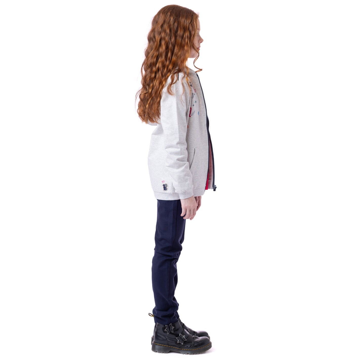 Girls Hooded Jacket Heather Ivory