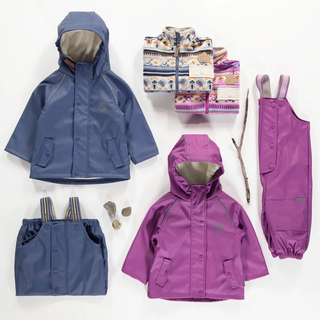 PURPLE WATERPROOF COAT IN POLYURETHANE, BABY