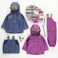 PURPLE POLYURETHANE RAIN OVERALLS, BABY