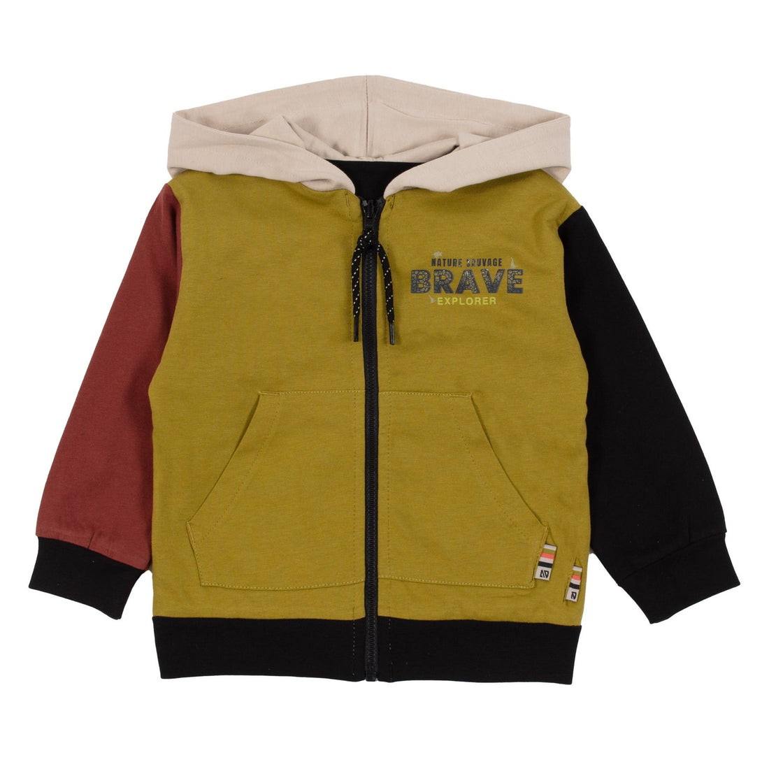 Reversible Hooded Jacket Baby Boy Olive