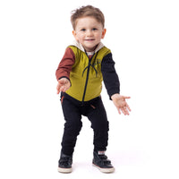 Reversible Hooded Jacket Baby Boy Olive