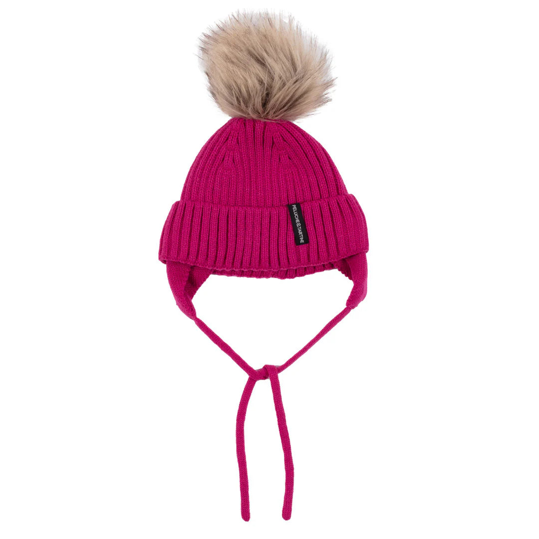 Charlotte Baby Girls Magenta Knit Hat