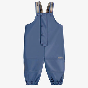 BLUE POLYURETHANE RAIN OVERALLS, BABY