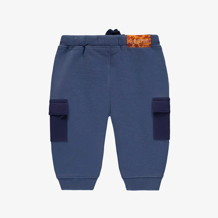 BLUE PANTS REGULAR FIT JOGGER STYLE FRENCH TERRY