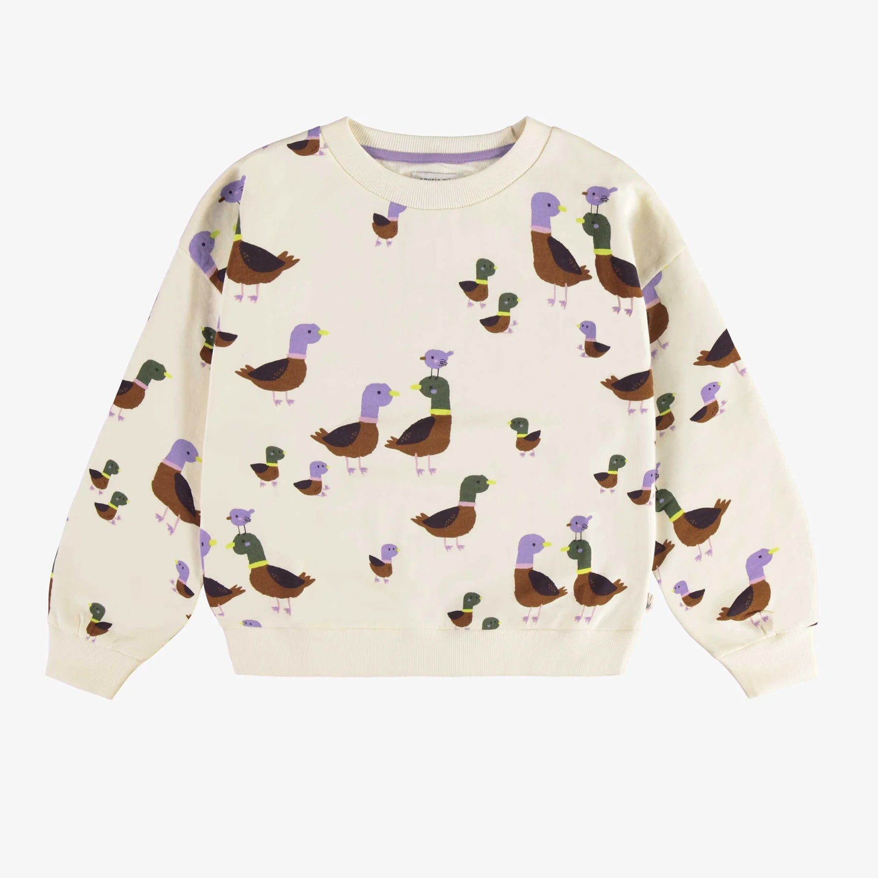 CREAM SWEATER WITH DUCK PRINT FRENCH TERRY, CHILD