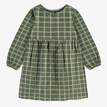 GREEN PLAID DRESS IN JERSEY, CHILD