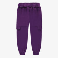 PURPLE PANTS RELAXED FIT JOGGER STYLE IN FRENCH TERRY, CHILD