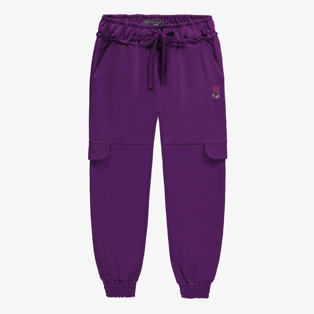 PURPLE PANTS RELAXED FIT JOGGER STYLE IN FRENCH TERRY, CHILD