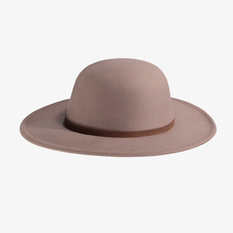 TAUPE FELT HAT WITH ROUNDED SHAPE, CHILD