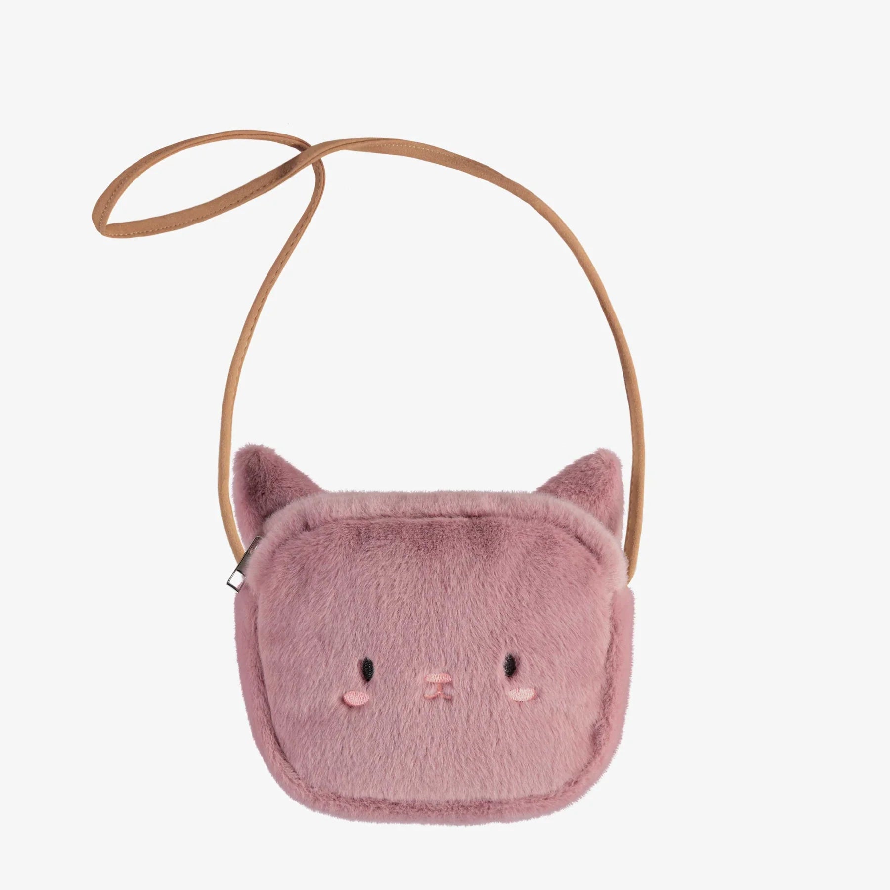 PINK CAT FAUX FUR WALLET BAG, CHILD