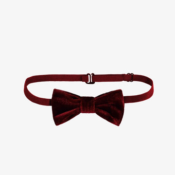 RED ADJUSTABLE BOW TIE IN VELVET, BABY AND CHILD