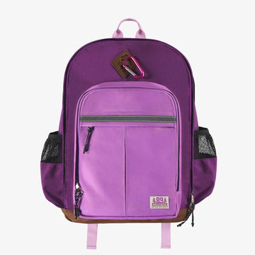 PURPLE COLOR-BLOCK SCHOOL BAG -16L, CHILD