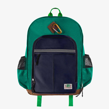 GREEN COLOR-BLOCK SCHOOL BAG - 16L, CHILD