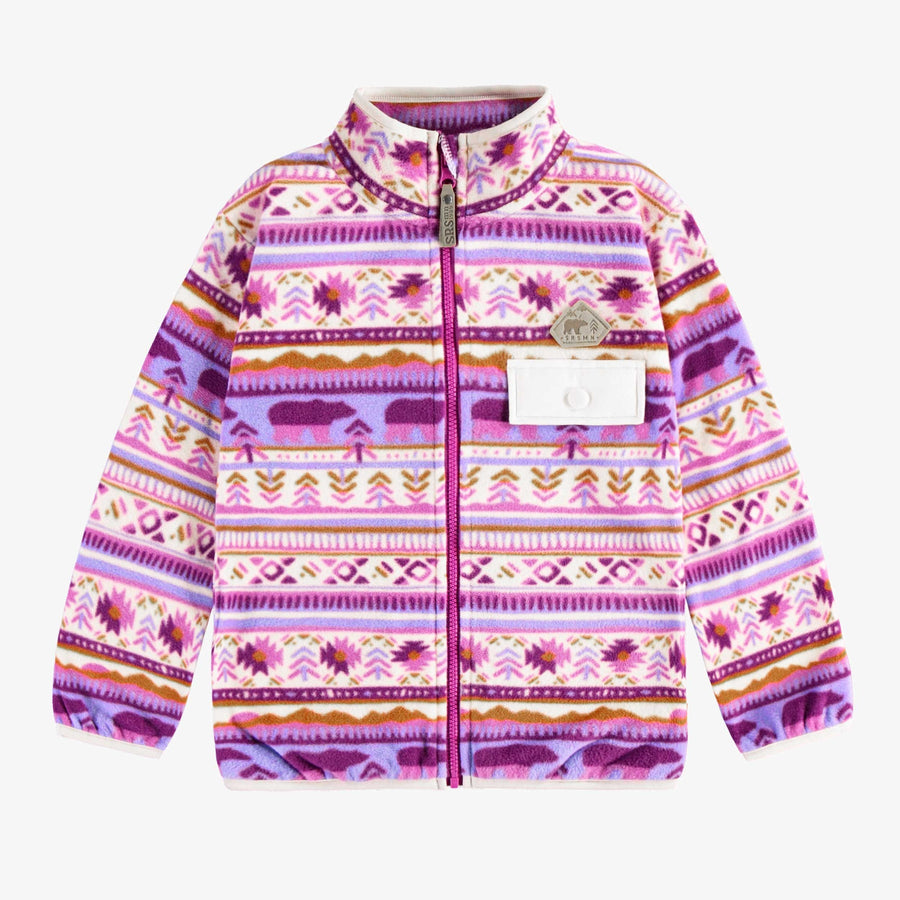 Purple patterned vest in fleece, child