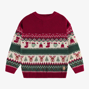 KNIT SWEATER WITH HOLIDAY ALL OVER PRINT, CHILD