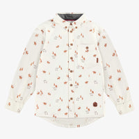 CREAM REINDEER SHIRT IN COTTON POPLIN, CHILD