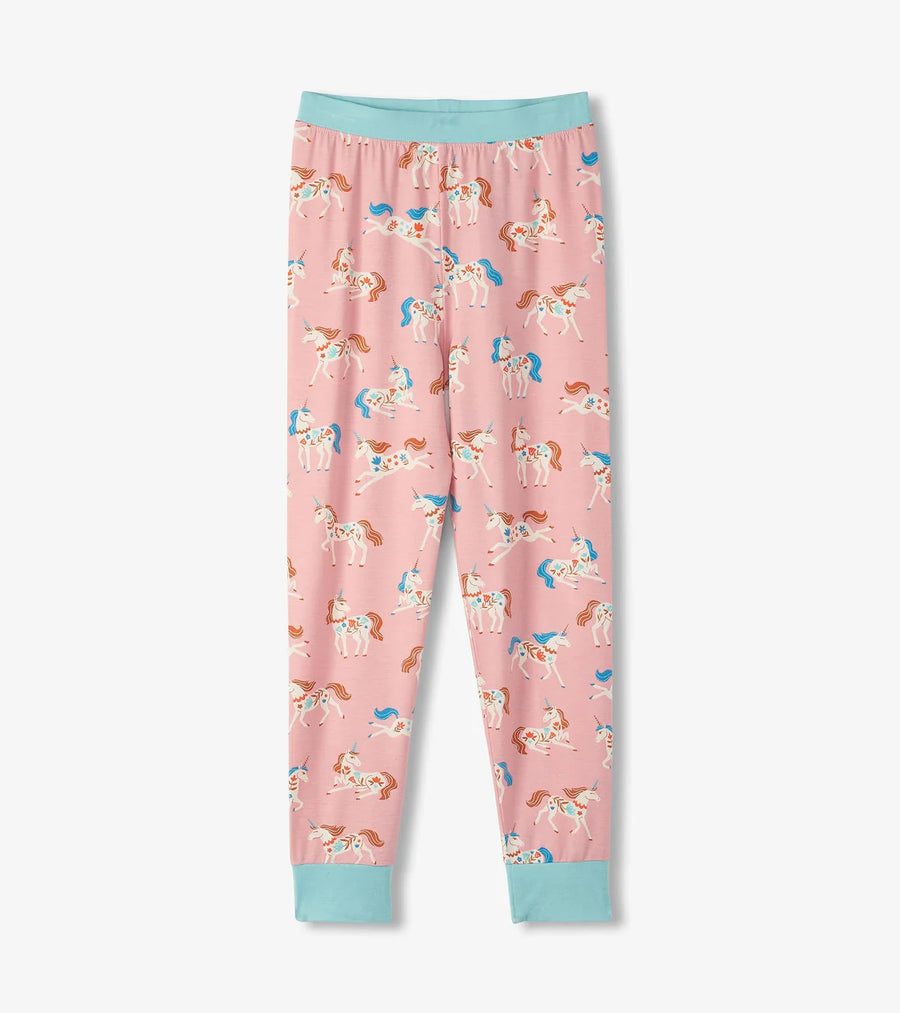 Folksy Unicorns Bamboo Pajama Set