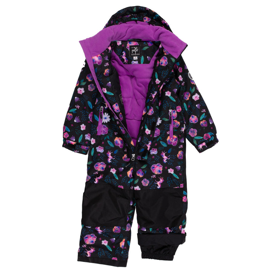 Camelia Girls One-Piece Snowsuit Black