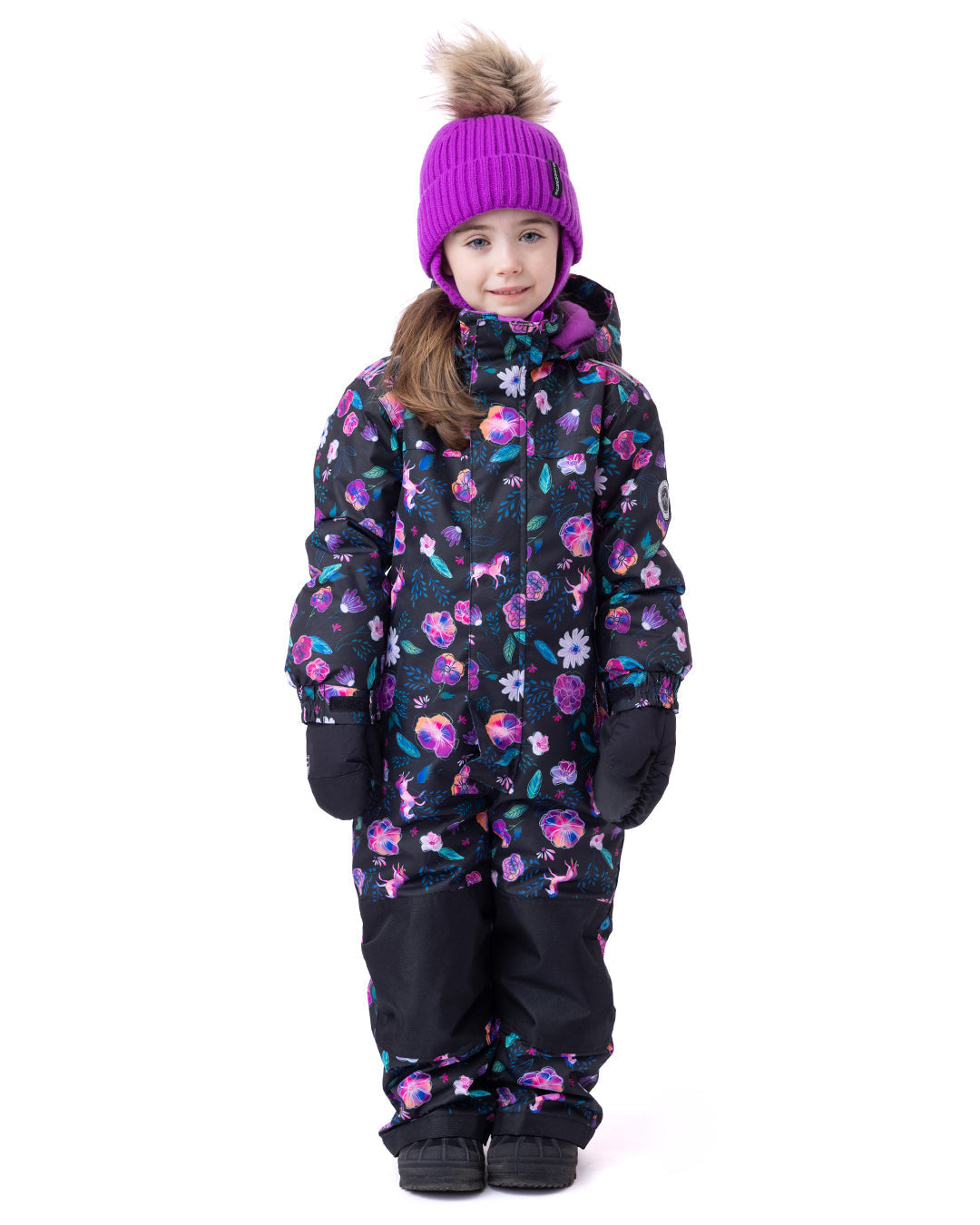 Camelia Girls One-Piece Snowsuit Black